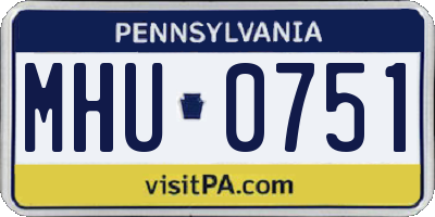 PA license plate MHU0751