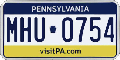 PA license plate MHU0754