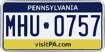 PA license plate MHU0757