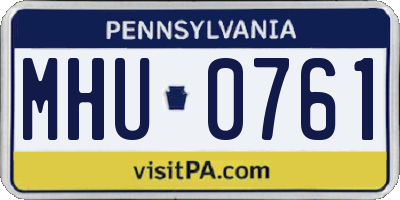 PA license plate MHU0761