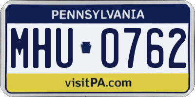PA license plate MHU0762