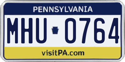 PA license plate MHU0764