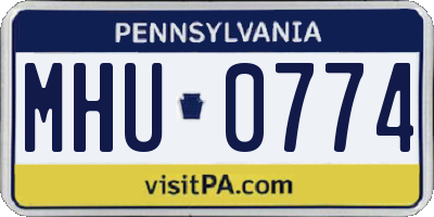 PA license plate MHU0774