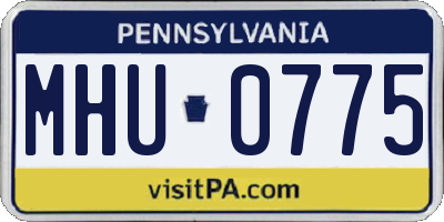 PA license plate MHU0775