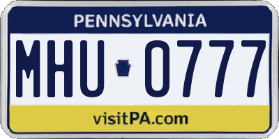 PA license plate MHU0777