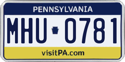PA license plate MHU0781
