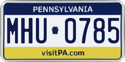 PA license plate MHU0785