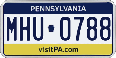 PA license plate MHU0788