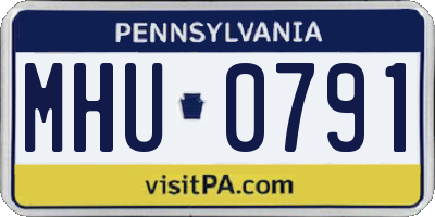PA license plate MHU0791