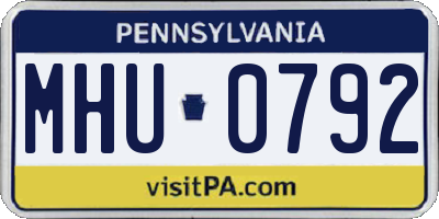PA license plate MHU0792