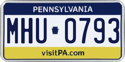 PA license plate MHU0793