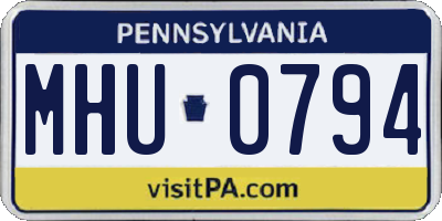 PA license plate MHU0794