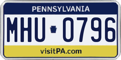 PA license plate MHU0796