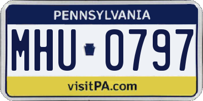PA license plate MHU0797