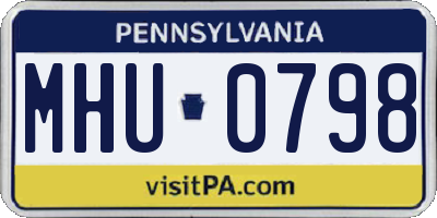 PA license plate MHU0798