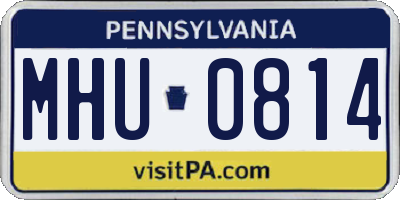 PA license plate MHU0814
