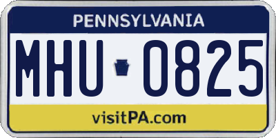 PA license plate MHU0825