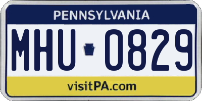 PA license plate MHU0829