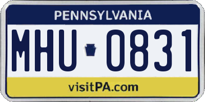 PA license plate MHU0831
