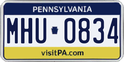 PA license plate MHU0834