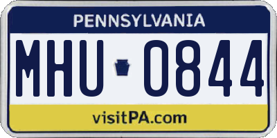 PA license plate MHU0844