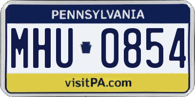 PA license plate MHU0854
