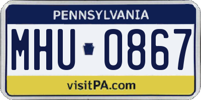 PA license plate MHU0867