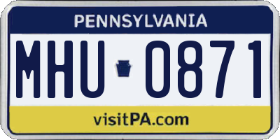 PA license plate MHU0871