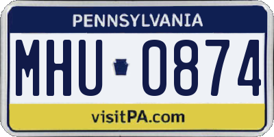 PA license plate MHU0874