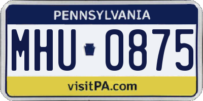PA license plate MHU0875