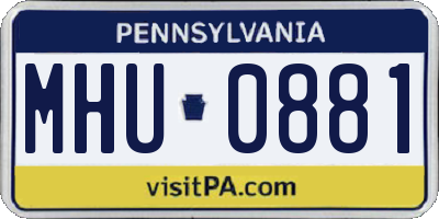 PA license plate MHU0881