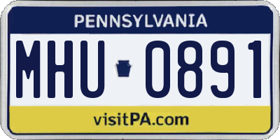 PA license plate MHU0891