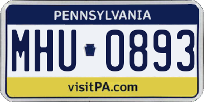 PA license plate MHU0893