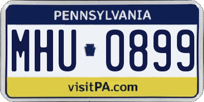 PA license plate MHU0899