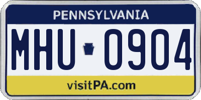 PA license plate MHU0904