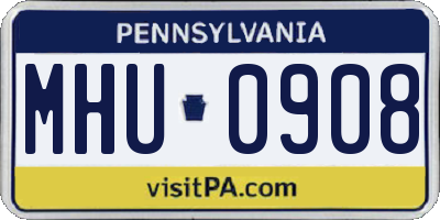 PA license plate MHU0908