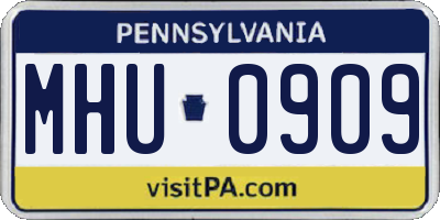 PA license plate MHU0909