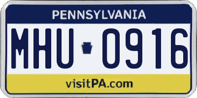 PA license plate MHU0916