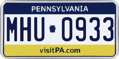 PA license plate MHU0933