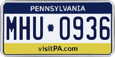 PA license plate MHU0936