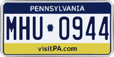 PA license plate MHU0944