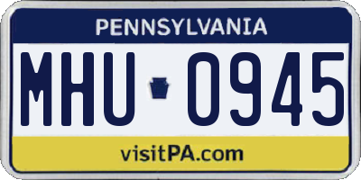 PA license plate MHU0945