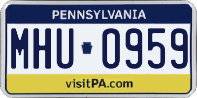 PA license plate MHU0959