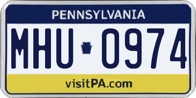 PA license plate MHU0974