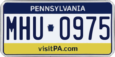PA license plate MHU0975