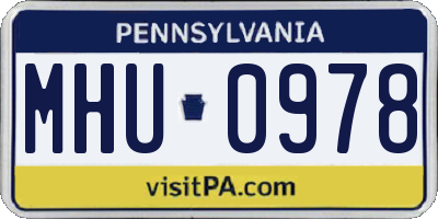 PA license plate MHU0978