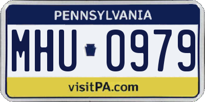 PA license plate MHU0979