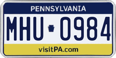 PA license plate MHU0984