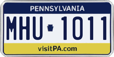 PA license plate MHU1011