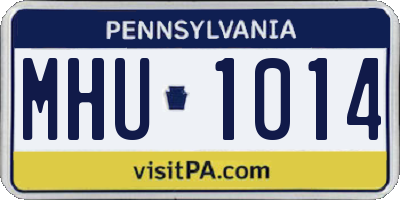 PA license plate MHU1014